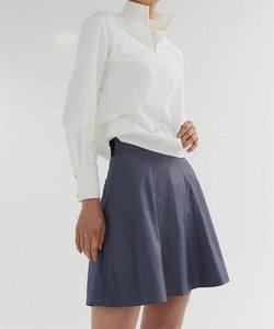 Anell Golf Slim Fit Full Skirt - Matte Blue