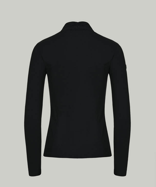 Anell Golf Soft Shawl Collar Top - Black