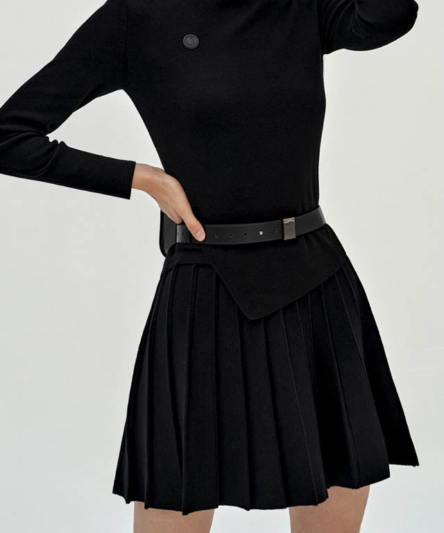 Anell Golf French Wool Skirt - Black