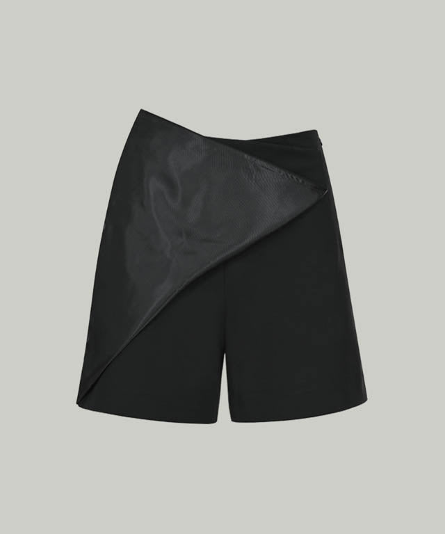 Anell Golf Cotton Wrap Skirt Pants - Black