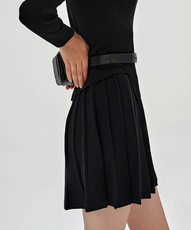 Anell Golf French Wool Skirt - Black