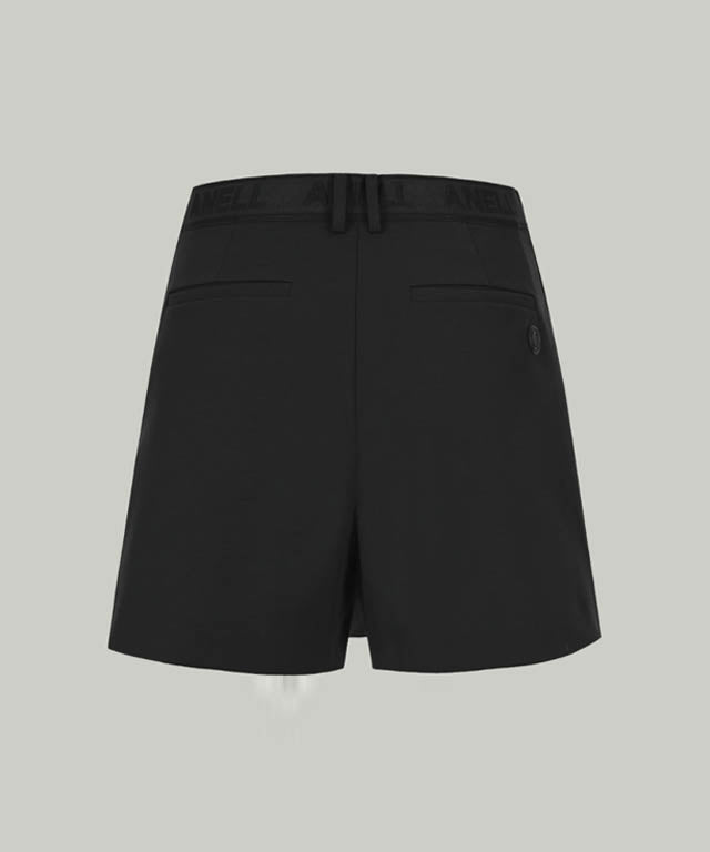 Anell Golf Cotton Wrap Skirt Pants - Black