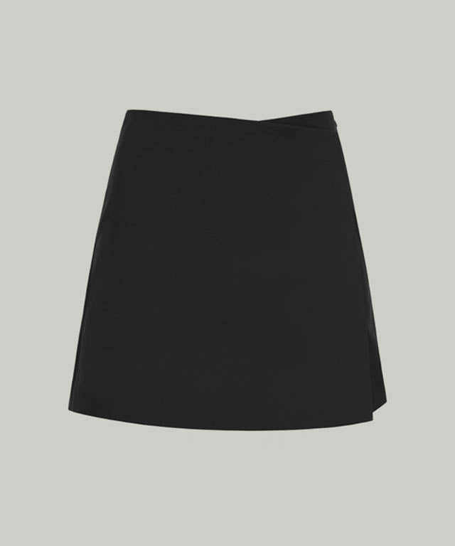 Anell Golf Cotton Wrap Skirt Pants - Black