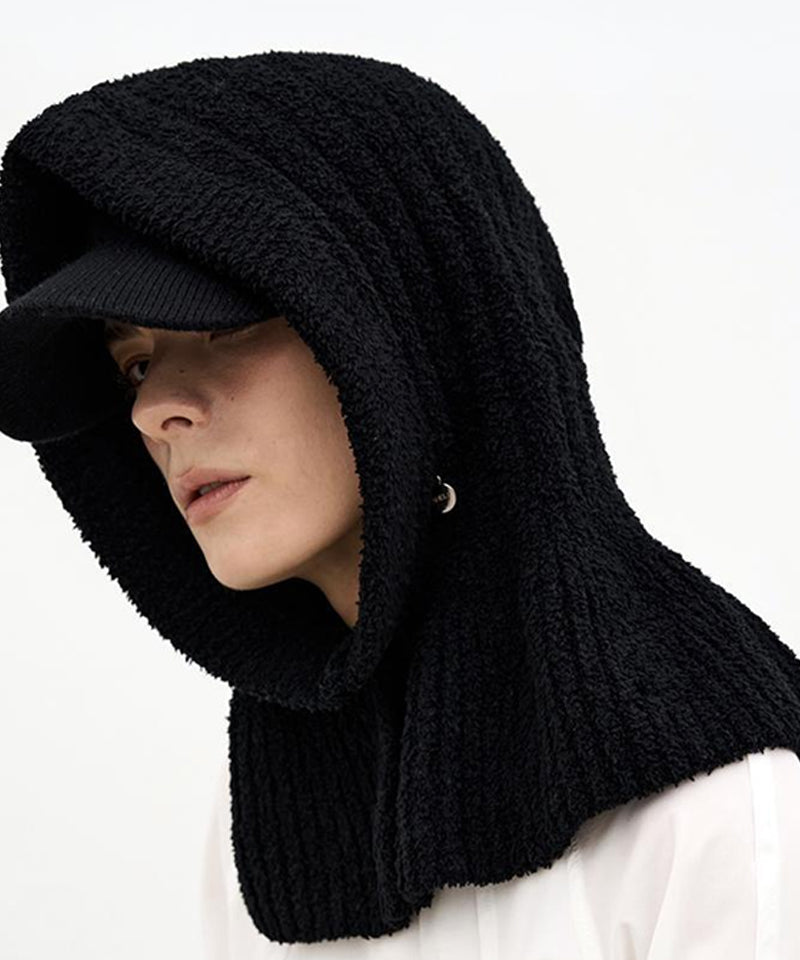 Anell Golf Layered Knit Hoodie - Black