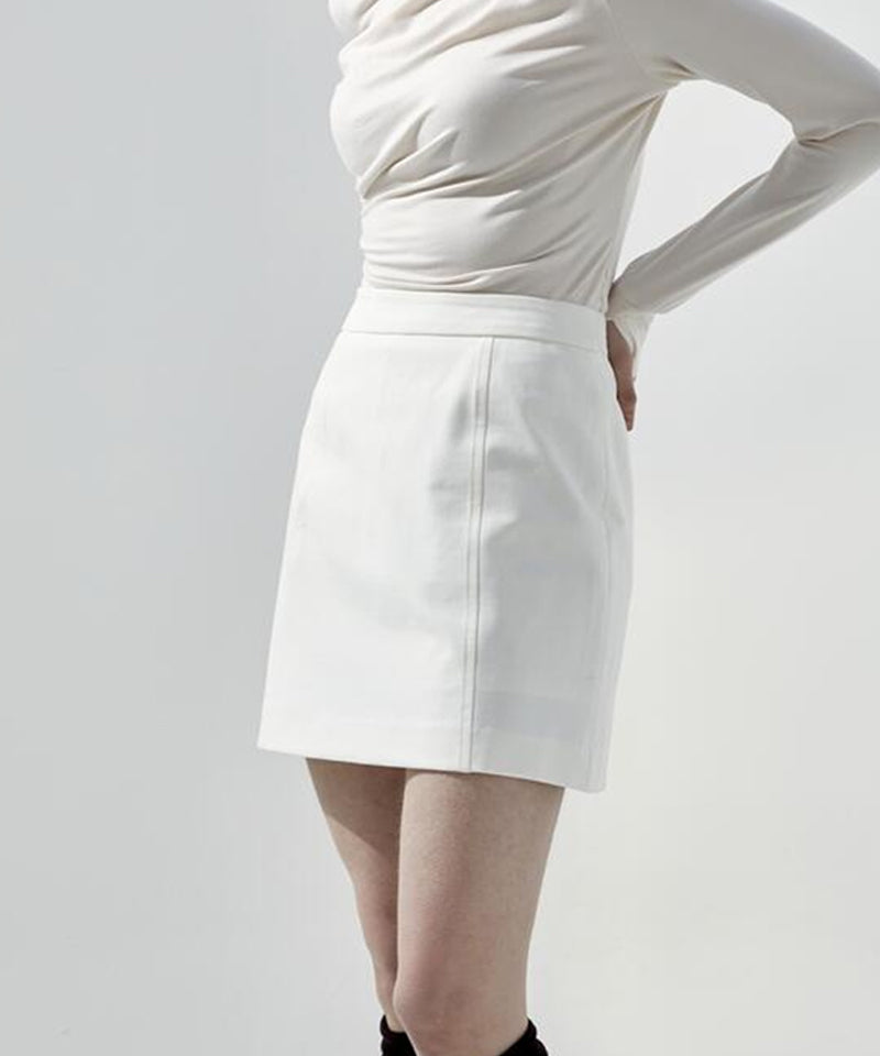 Anell Golf H Cotton Stitch Skirt - Ivory