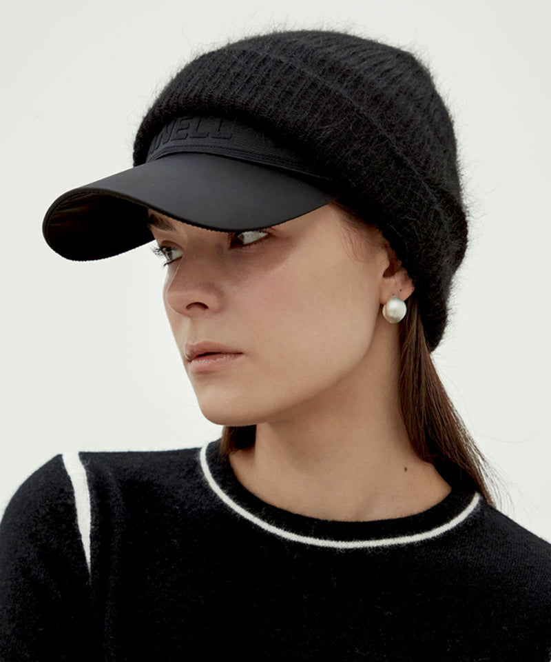 Anell Golf Pure Angora Beanie - Black