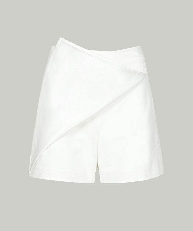 Anell Golf Cotton Wrap Skirt Pants - White