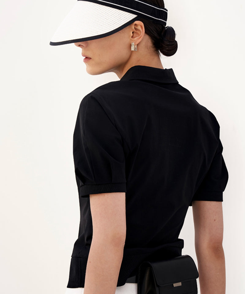 Anell Golf Light Slim Puff Top - Black