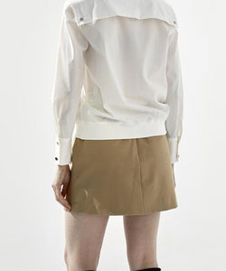 Anell Golf H Cotton Stitch Skirt - Sand Beige