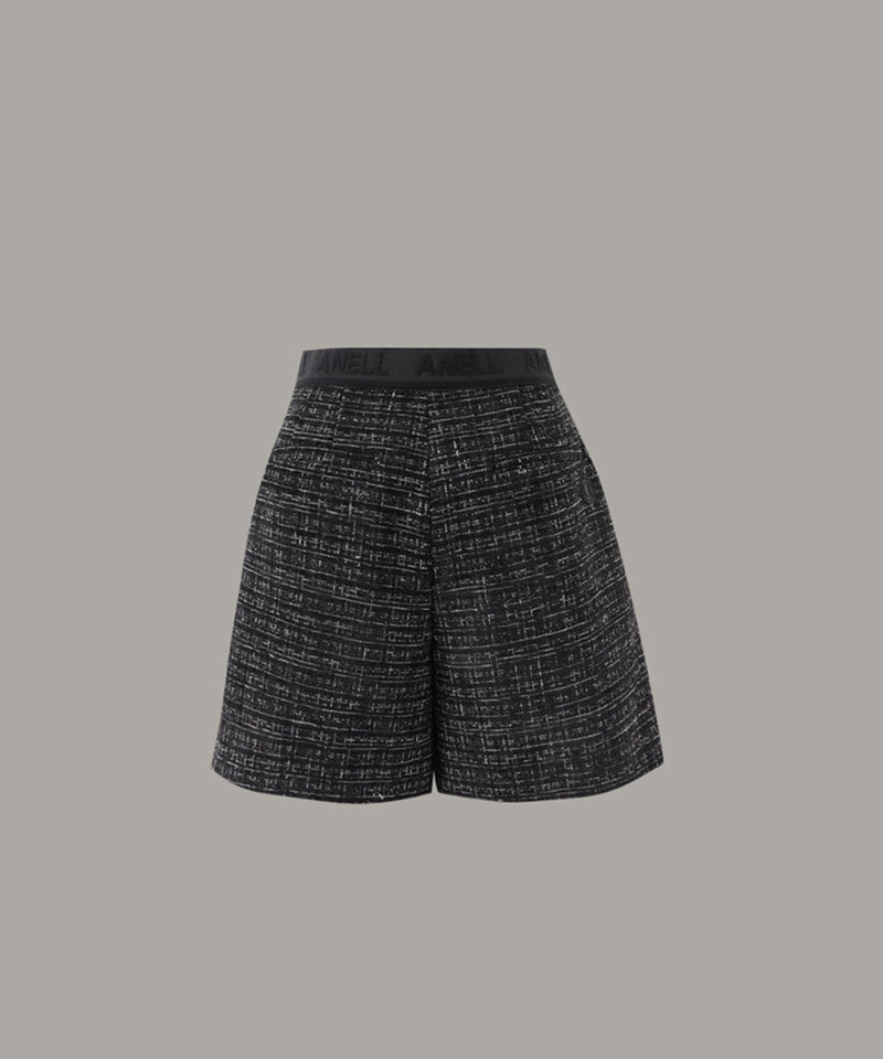 Anell Golf Tweed Shorts - Black