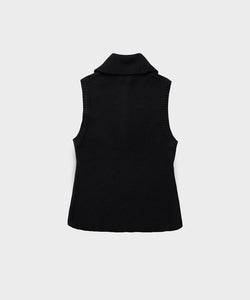 Anell Golf Classic Collar Knit Vest - Black