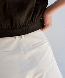 Anell Golf Cotton Wrap Skirt Pants - White