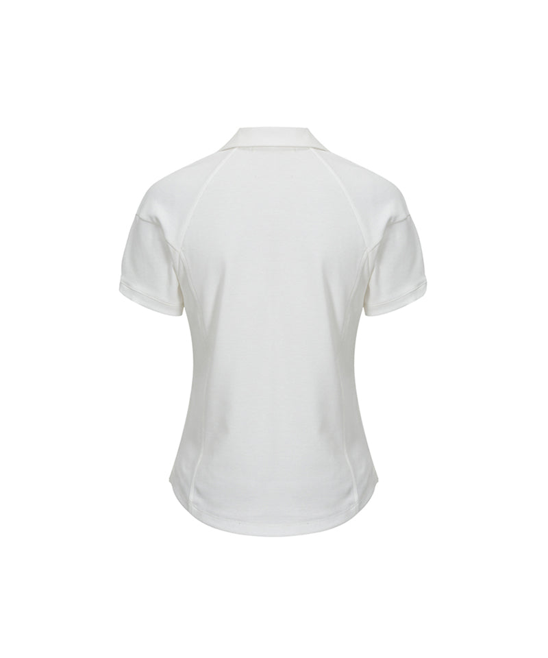 Anell Golf Sandra Jersey Collar Top - White