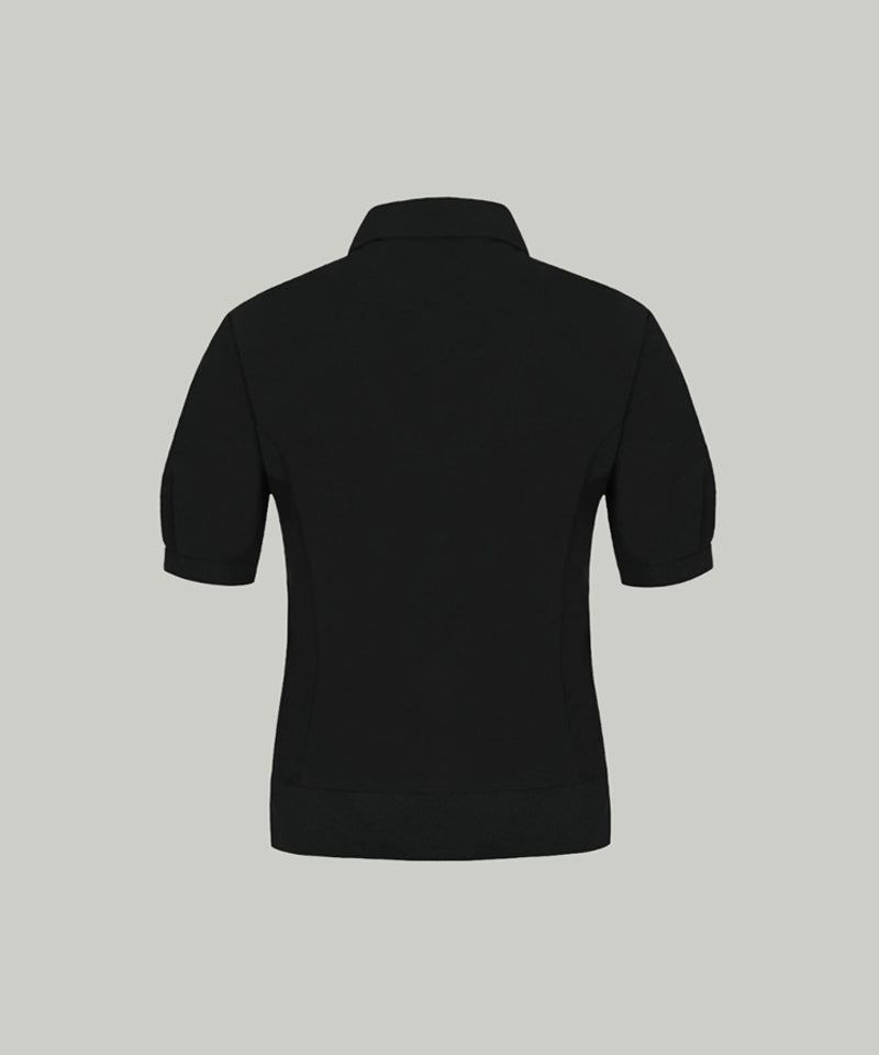 Anell Golf Light Slim Puff Top - Black