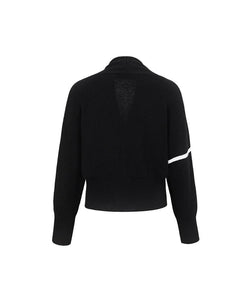 Anell Golf Shawl Knit Cardigan - Black