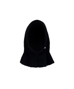 Anell Golf Layered Knit Hoodie - Black